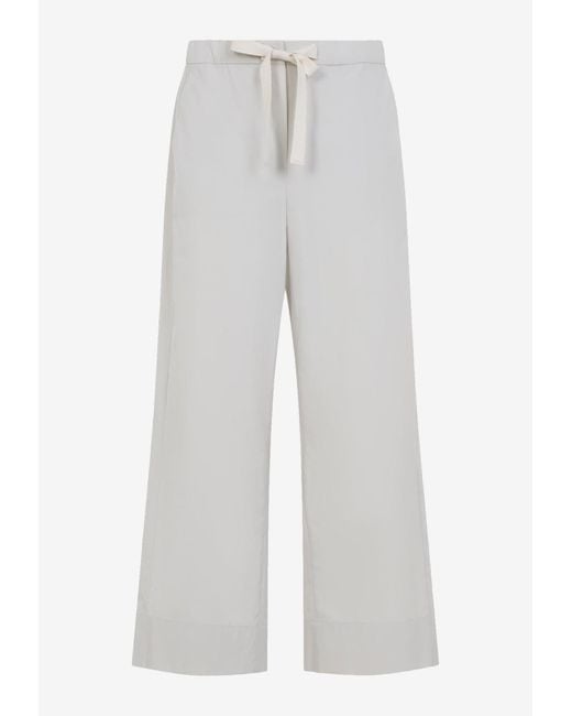 Max Mara White Argento Elasticated Pants