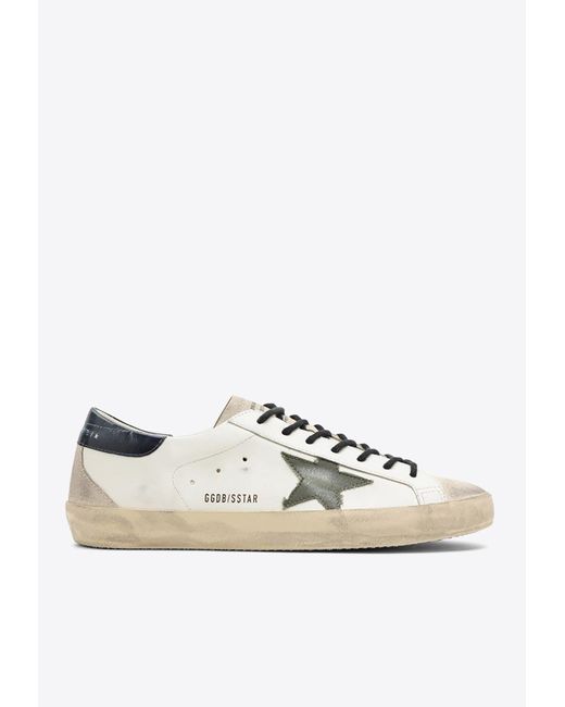 Golden Goose Deluxe Brand White Super-Star Distressed Low-Top Sneakers for men
