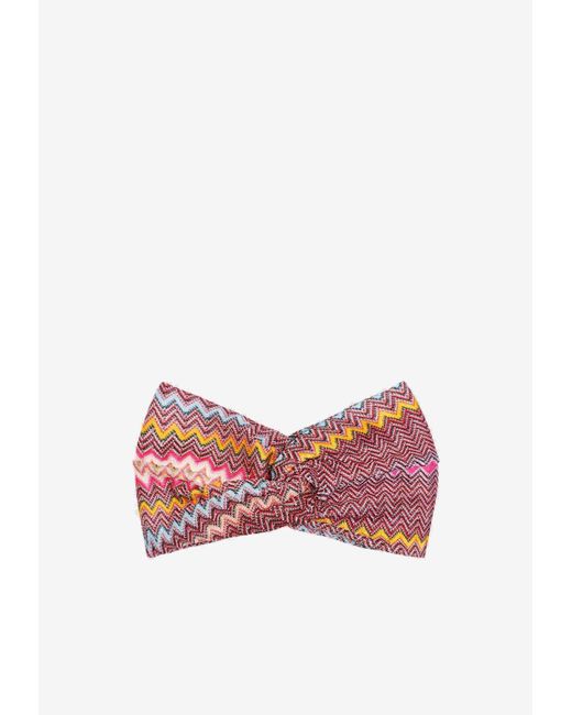 Missoni Pink Zigzag-Woven Headband