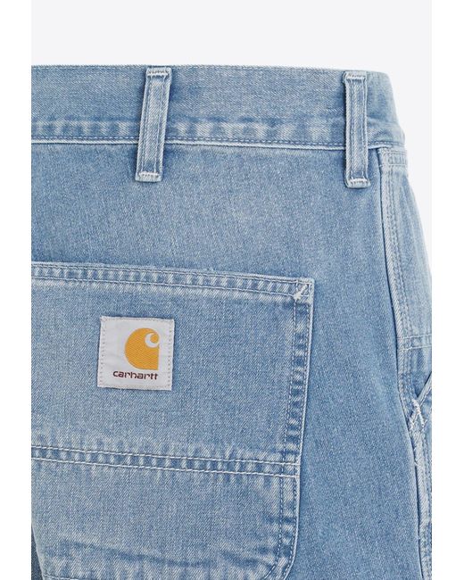 Carhartt Blue Washed-Out Denim Shorts for men