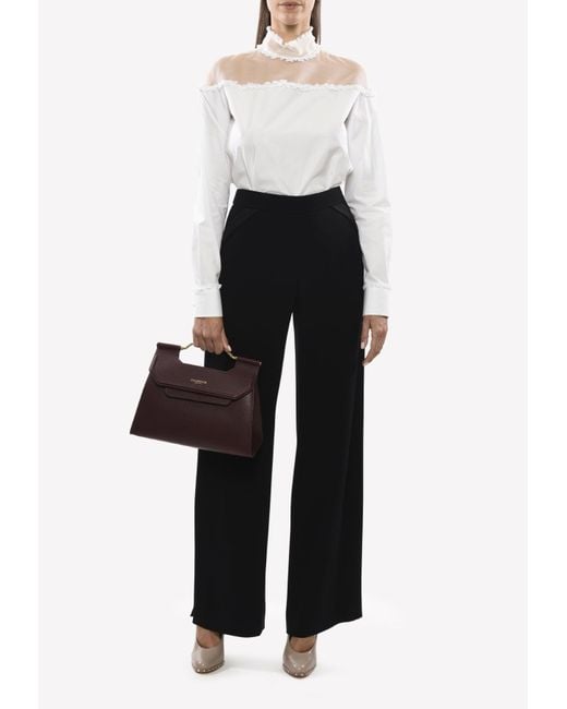 Cushnie et Ochs Black Matte Tuxedo Pants With Side Slits