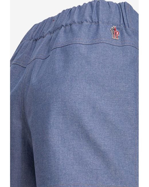 Moncler Blue Utility Mini Shorts