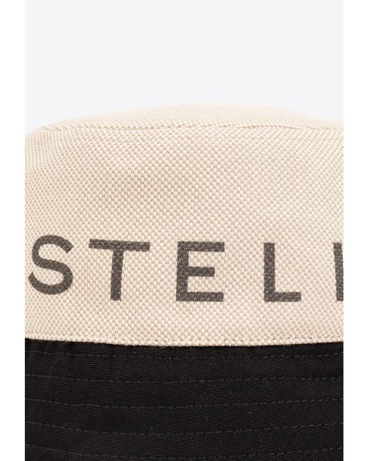 Stella McCartney White Logo Jacquard Bucket Hat