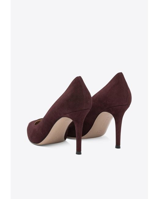 Gianvito Rossi Brown Gianvito 85 Suede Pumps