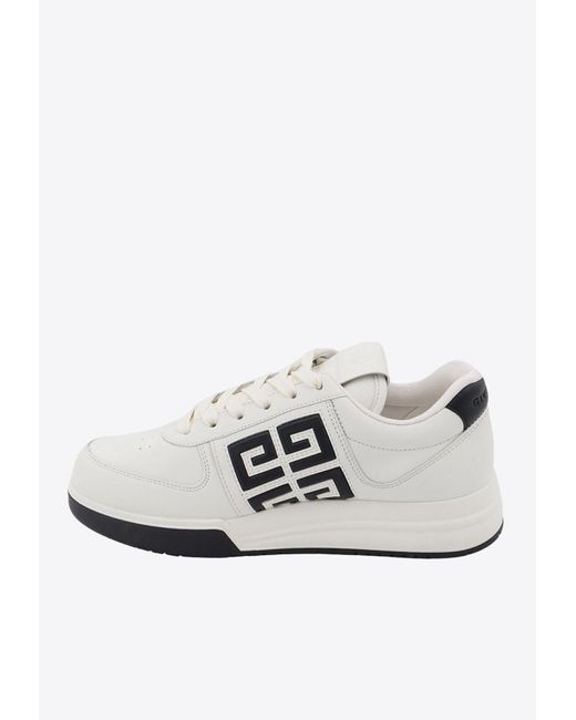 Givenchy White Logo-Embossed Low-Top Sneakers for men