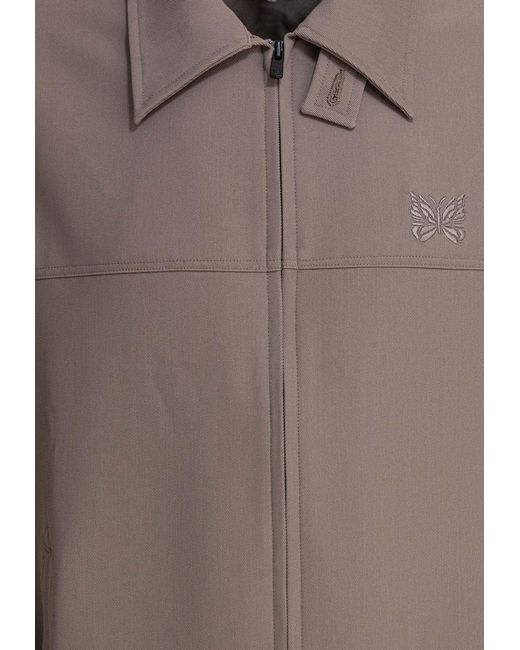 Needles Brown Sport Zipped Overshirt for men