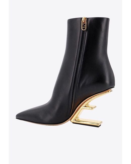 Fendi Black First 95 Leather Ankle Boots