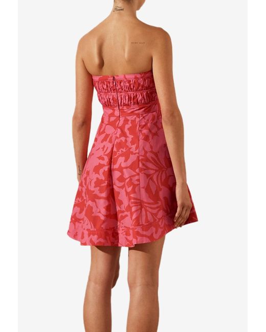 Shona Joy Red Antonia Strapless Bustier Mini Dress