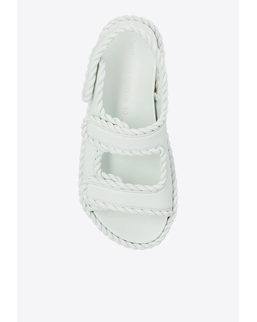 Bottega Veneta White Jack Nappa Leather Flat Sandals