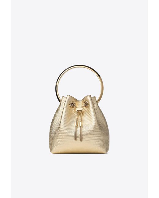 Jimmy Choo White Bon Bon Bucket Bag