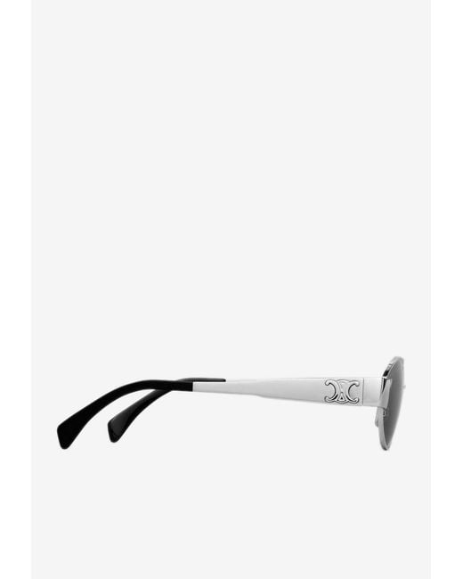 Céline Gray Triomphe Oval Sunglasses