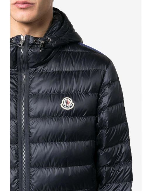 Moncler Blue Agout Logo Patch Puffer Jacket for men