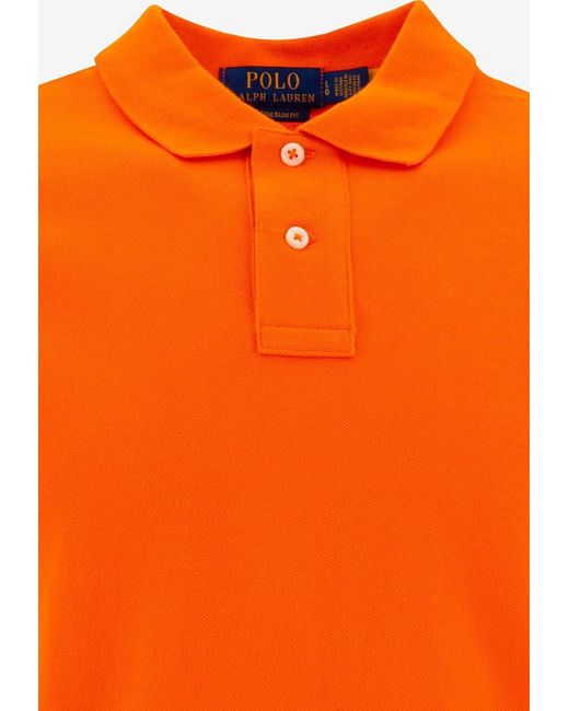 Polo Ralph Lauren Orange Pique Polo T-Shirt for men