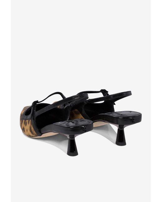 Jimmy Choo White Didi 45 Leopard Print Slingback Pumps