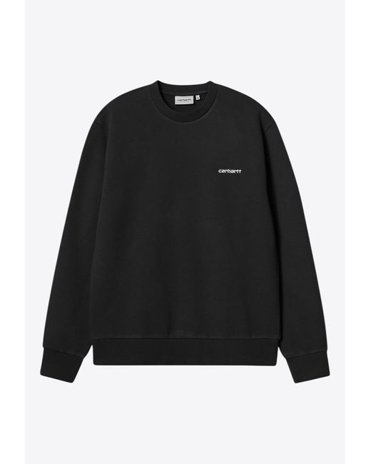 Carhartt Black Script Embroidery Crewneck Sweatshirt for men