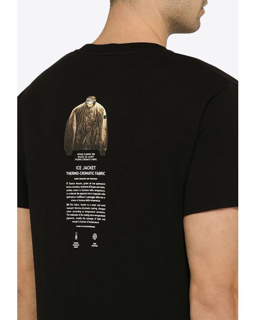 Stone Island Black Archivio Project Crewneck T-Shirt for men