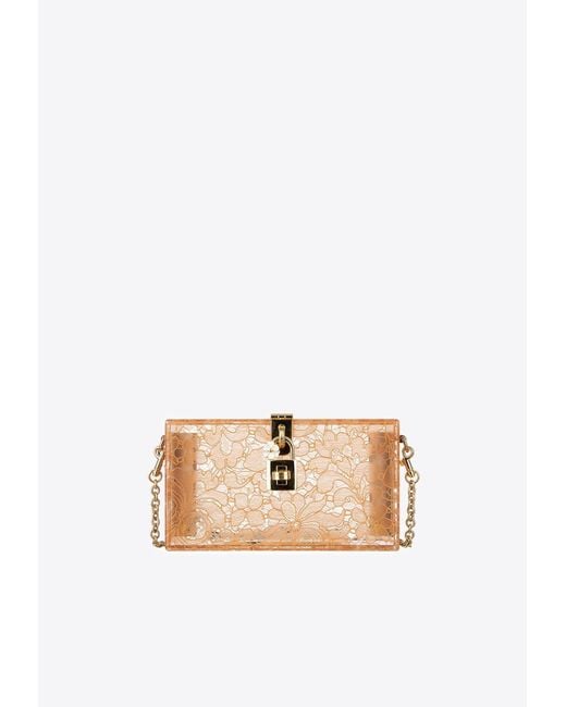 Pochette Dolce & Gabbana PVC Avec Chaîne Logo Blanc - Doublure Cuir - Défauts Mineurs - Made In Italy