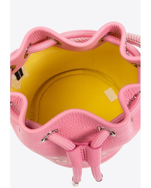 Marc Jacobs Pink The Mini Logo Bucket Bag