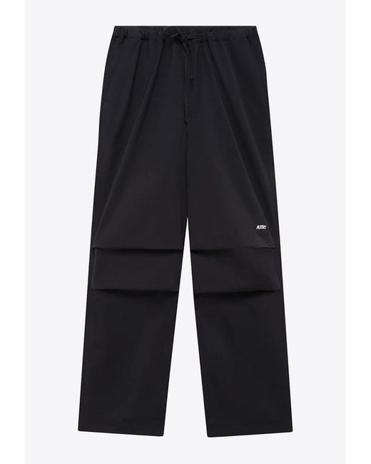 Autry Blue Logo Tech Parachute Pants for men