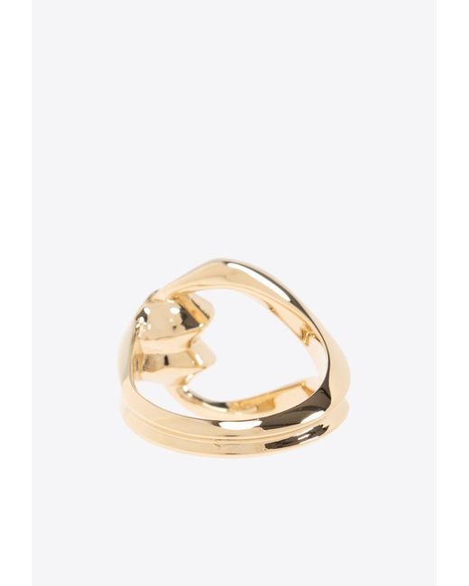 Saint Laurent Metallic Loop Brass Ring