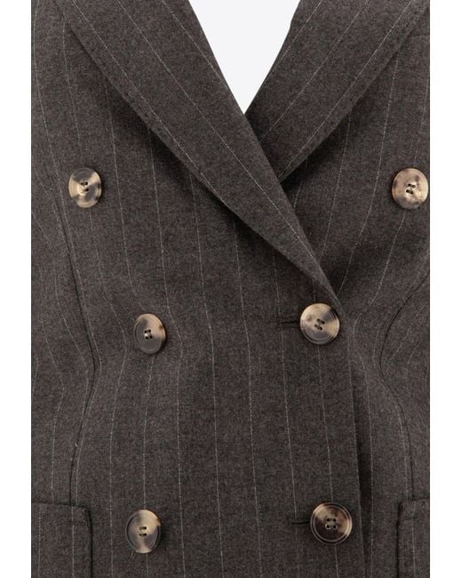 【MAX MARA】MARACAS pinstriped blazer Max Mara Maracas Pinstriped Blazer in Black | Lyst