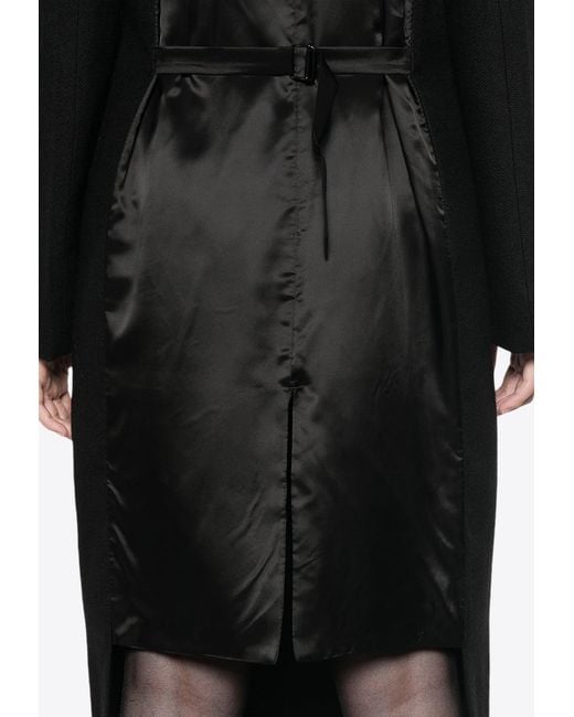 Prada Black Double-Breasted Wool Coat