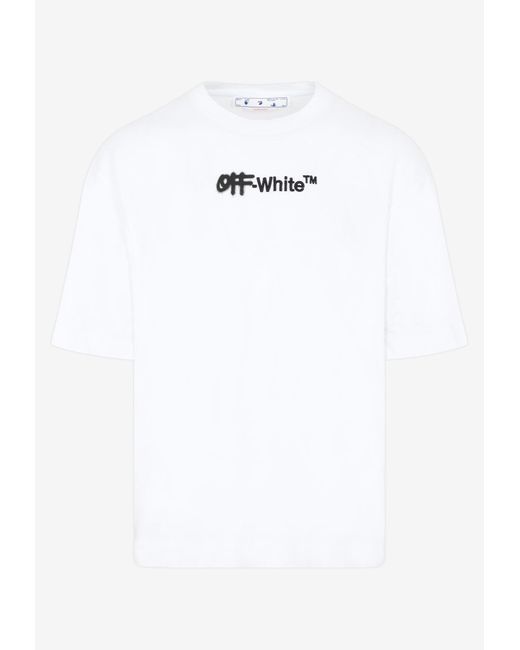 Off-White c/o Virgil Abloh Logo Print Crewneck T-shirt in White for Men |  Lyst
