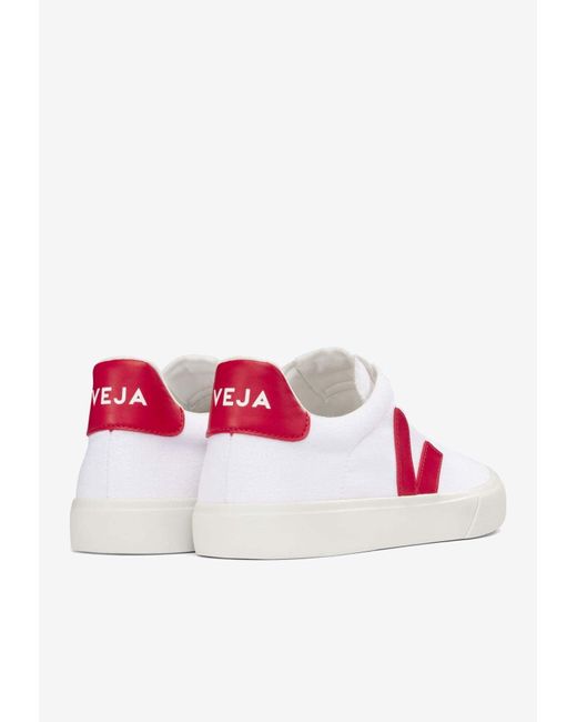 Veja White Campo Low-Top Canvas Sneakers for men