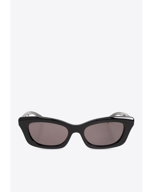 Alexander McQueen Gray Rectangular-Frame Logo Sunglasses
