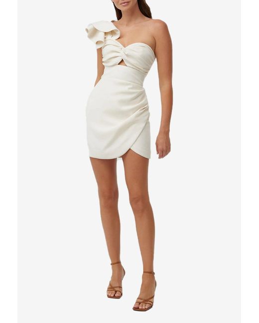 Keepsake Synthetic Currency Oneshoulder Mini Dress in White Lyst