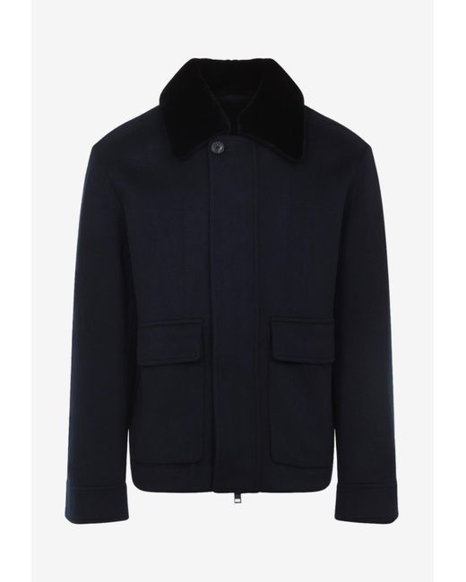 Yves Salomon Blue Double-Faced Cashmere Jacket for men