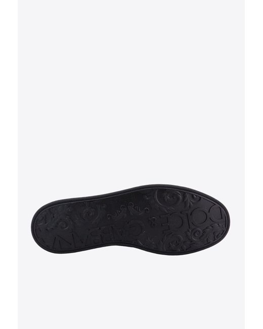 Dolce & Gabbana Black Saint Tropez Leather Low-Top Sneakers for men
