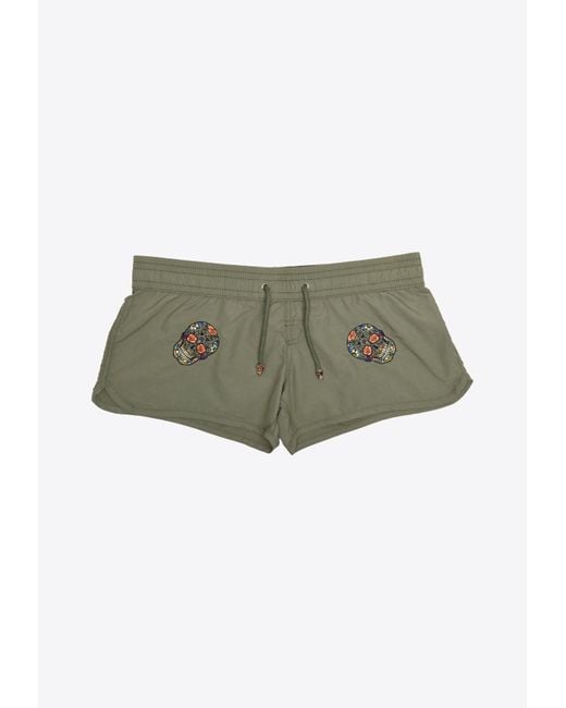 Les Canebiers Green Byblos All-Over Mexican Head Swim Shorts