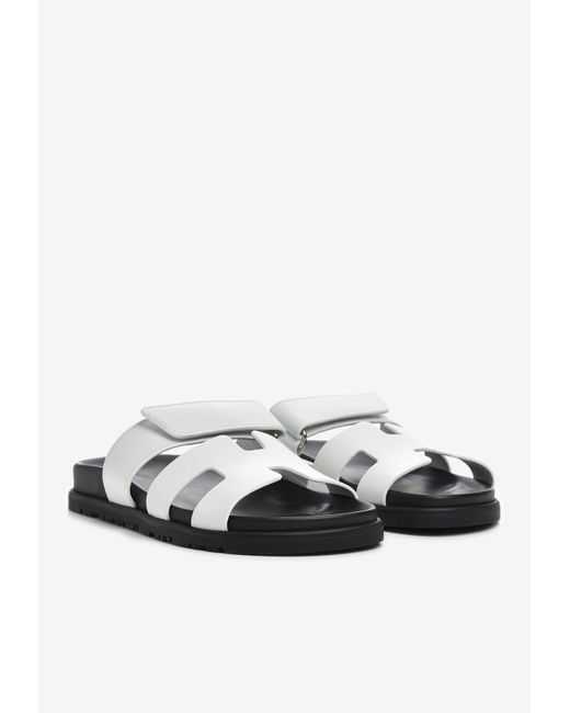 Hermès Chypre Sandals In Calfskin in White | Lyst