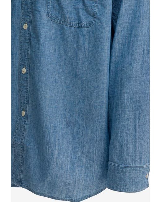 Levi's Blue Denim Buttoned Shirt for men
