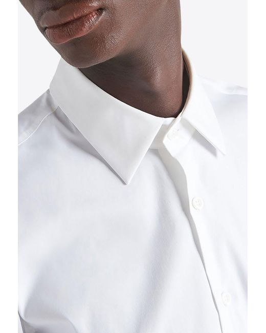 Prada White Long-Sleeved Buttoned Shirt for men