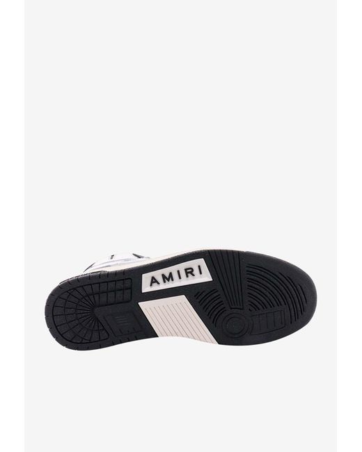 Amiri White Skel Leather High-Top Sneakers for men