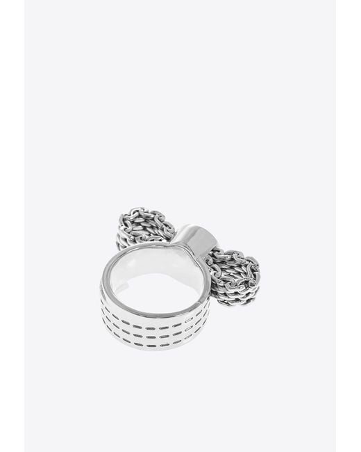 Versace White Gianni Ribbon Ring