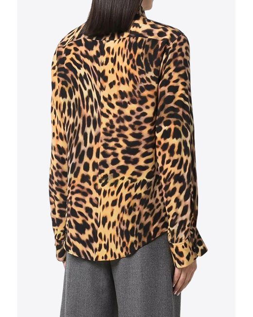 Stella McCartney Multicolor Leopard-Print Silk Shirt