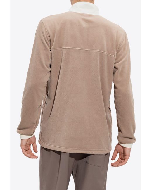 Adidas Originals White Wander Hour Quarter-Snap Fleece Sweatshirt for men