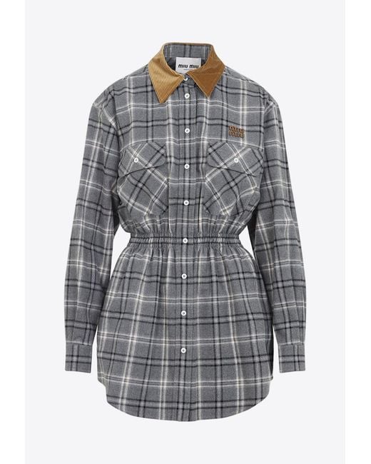 grey check shirt dress Yours Women's Plus Size Grey Check Print Shirt Dress Size 14
