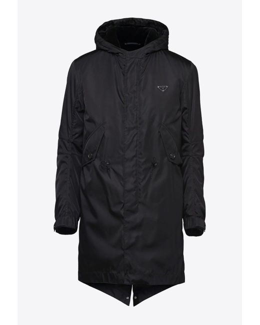 Prada Black Re-Nylon Hooded Jacket for men