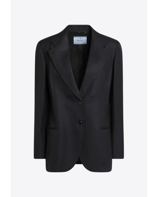 Prada Black Single-Breasted Wool Jacket