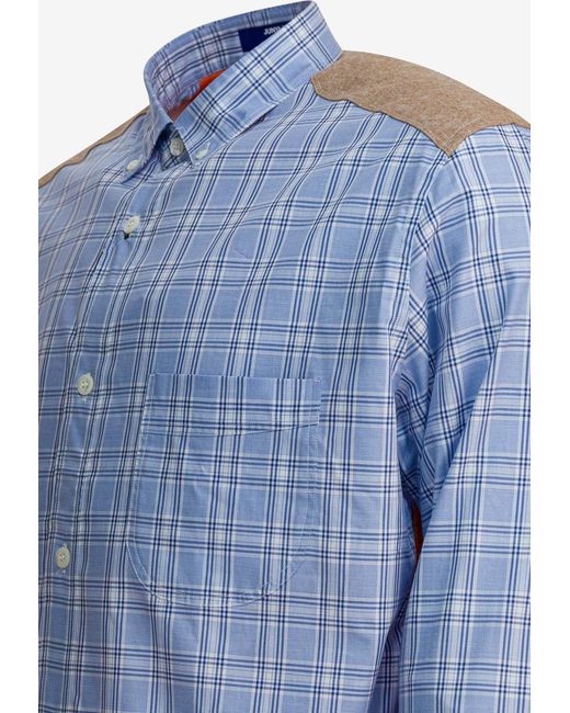 Junya Watanabe Blue Checked Buttoned Shirt for men