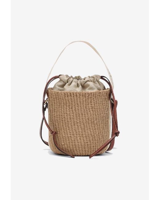 Chloé White Small Woody Bucket Bag