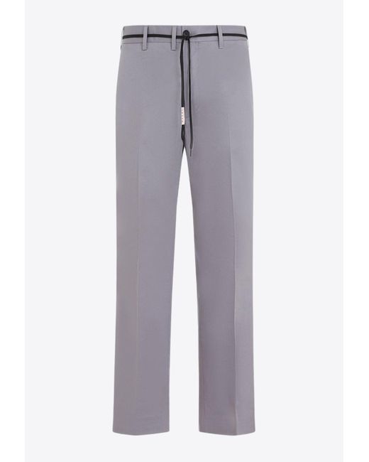 Marni Gray Straight-Leg Chino Pants for men