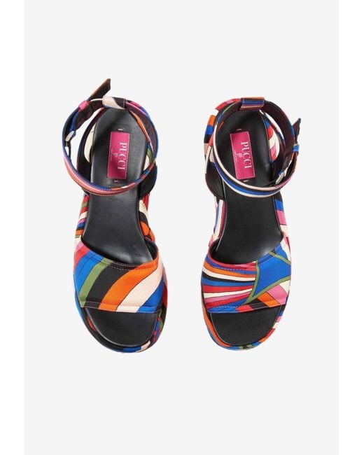 Emilio Pucci Blue Ami Flatform Sandals