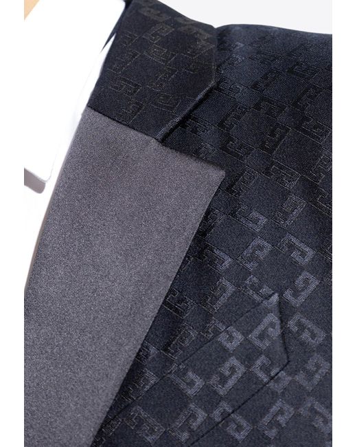 Givenchy Blue Single-Breasted Logo Monogram Blazer for men