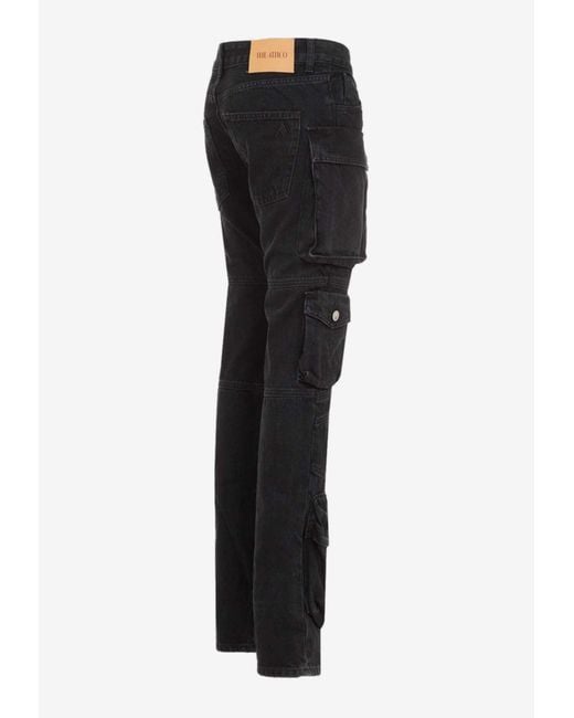 The Attico Black Chic High-Waisted Cargo Jeans For