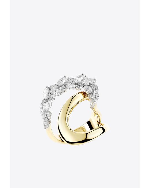 YEPREM White Golden Strada Stackable Diamond Ring